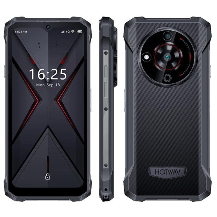 HOTWAV T7 Rugged Phone, 4GB+128GB, 6280mAh, 6.52 inch Android 13 MT8788 Octa Core, Network: 4G, OTG(All Black) - Other by HOTWAV | Online Shopping UK | buy2fix