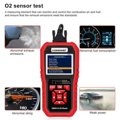 KONNWEI KW851 2 in 1 Car OBDll Scanner Diagnostic Tool Oil Service Light Reset(Black) - Code Readers & Scan Tools by KONNWEI | Online Shopping UK | buy2fix