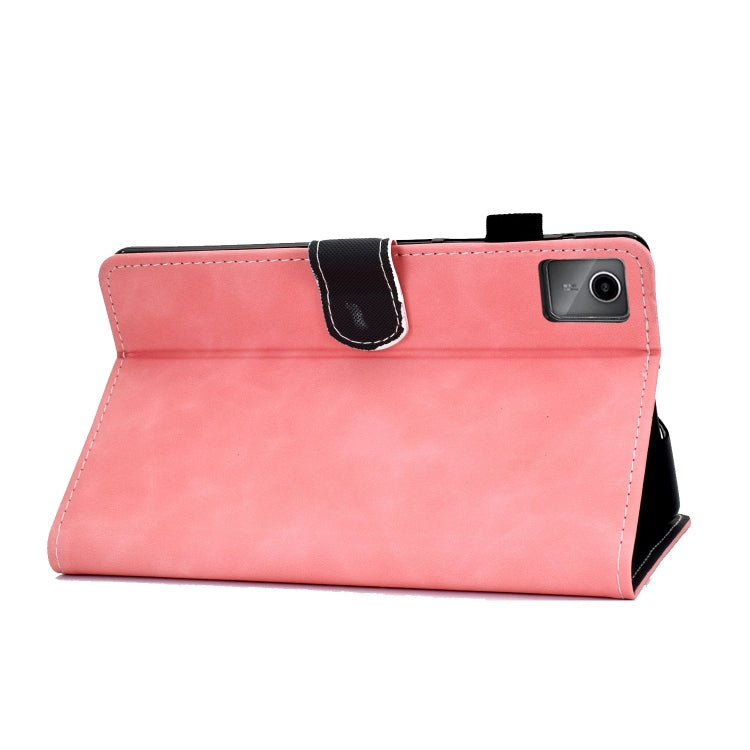 For Lenovo Tab M11 / Xiaoxin Pad 11 2024 Stitching Cowhide Texture Smart Leather Tablet Case(Pink) - Lenovo by buy2fix | Online Shopping UK | buy2fix