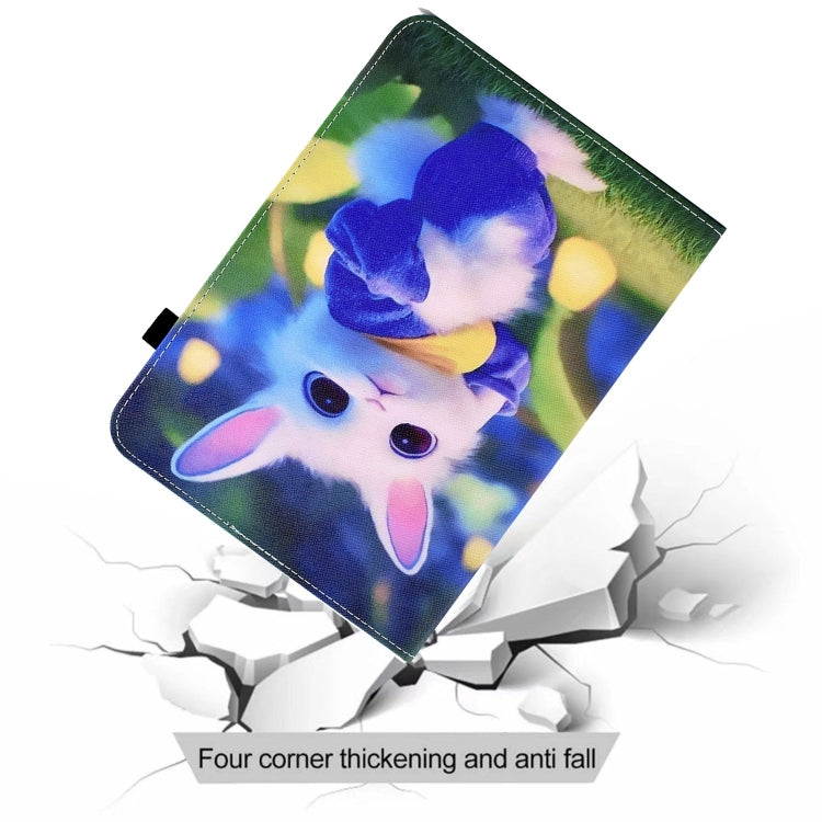 For Lenovo Tab M11 / Xiaoxin Pad 11 2024 Colored Drawing Stitching Elastic Band Leather Smart Tablet Case(Cute Rabbit) - Lenovo by buy2fix | Online Shopping UK | buy2fix