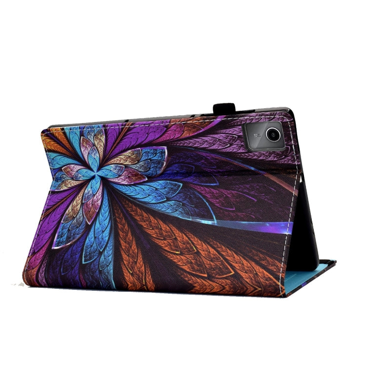 For Lenovo Tab M11 / Xiaoxin Pad 11 2024 Colored Drawing Stitching Elastic Band Smart Leather Tablet Case(Colorful Flower) - Lenovo by buy2fix | Online Shopping UK | buy2fix