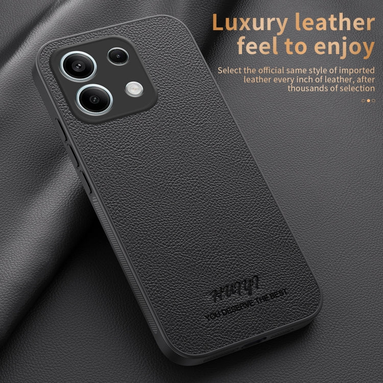 For Xiaomi Redmi Note 13 4G HUIYI Leather Magnetic Phone Case(Black) - Note 13 Cases by buy2fix | Online Shopping UK | buy2fix