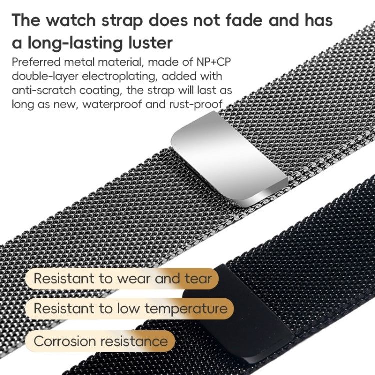 For Apple Watch SE 2022 44mm ZGA Milanese Magnetic Metal Watch Band(Silver) - Watch Bands by ZGA | Online Shopping UK | buy2fix