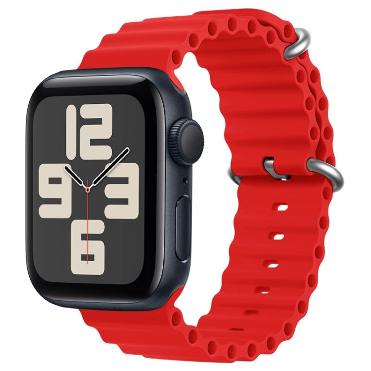 For Apple Watch SE 2023 44mm ZGA Ocean Silicone Watch Band(Red) - Watch Bands by ZGA | Online Shopping UK | buy2fix