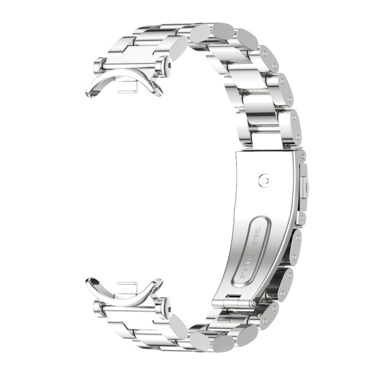 For Xiaomi Mi Band 8 / 9 / 9 NFC Mijobs GT4 Three Beads Metal Watch Band(Silver) - Watch Bands by MIJOBS | Online Shopping UK | buy2fix