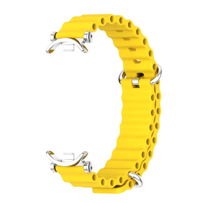 For Xiaomi Mi Band 8 / 9 / 9 NFC Mijobs GT4 Marine Silicone Breathable Watch Band(Yellow Silver) - Watch Bands by MIJOBS | Online Shopping UK | buy2fix