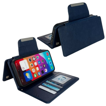 For iPhone 16 Pro Multifunctional Seven Cards Wallet Leather Phone Case(Royal Blue) - iPhone 16 Pro Cases by buy2fix | Online Shopping UK | buy2fix