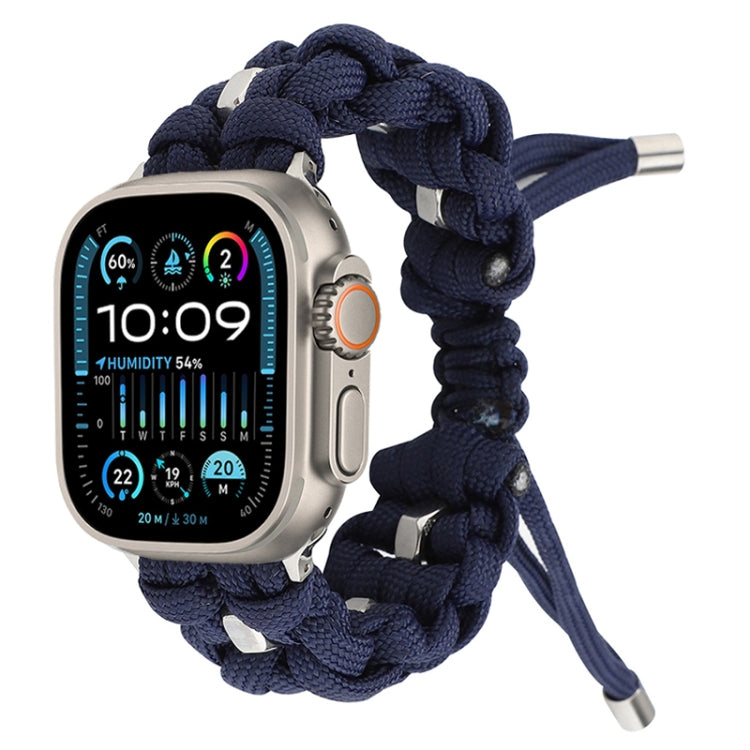 For Apple Watch Ultra 49mm Screw Nut Braided Paracord Watch Band(Blue) - Watch Bands by buy2fix | Online Shopping UK | buy2fix