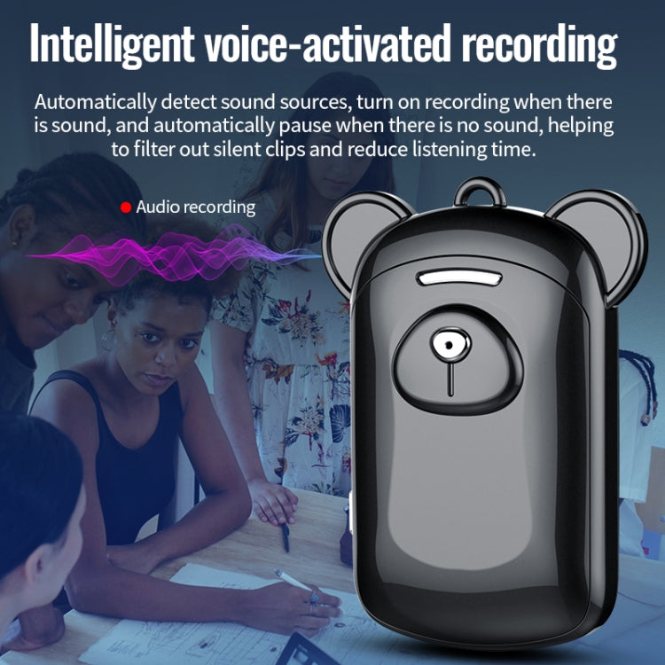 JNN Q6 Bear Smart Noise Cancelling Voice Recorder, Memory:8GB(Black) - Recording Pen by JNN | Online Shopping UK | buy2fix