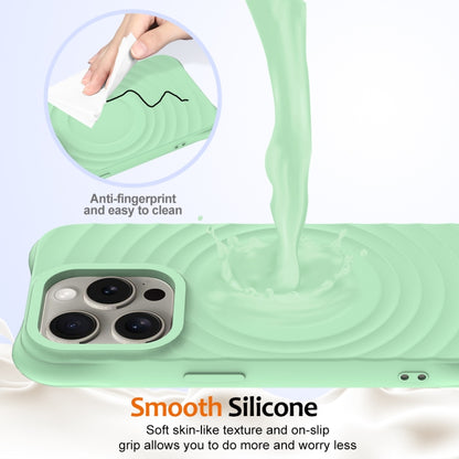 For iPhone 16 Pro Wave Texture MagSafe Magnetic Liquid Silicone Phone Case(Green) - iPhone 16 Pro Cases by buy2fix | Online Shopping UK | buy2fix