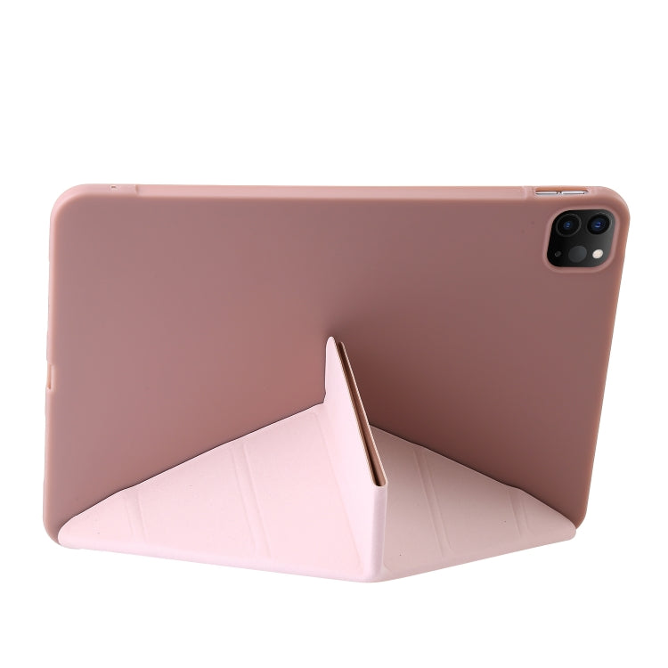 For iPad Pro 13 2024 TPU Deformation Flip Leather Tablet Case with Holder(Rose Gold) - iPad Pro 13 2024 Cases by buy2fix | Online Shopping UK | buy2fix