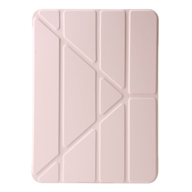 For iPad Pro 13 2024 TPU Deformation Flip Leather Tablet Case with Holder(Light Pink) - iPad Pro 13 2024 Cases by buy2fix | Online Shopping UK | buy2fix