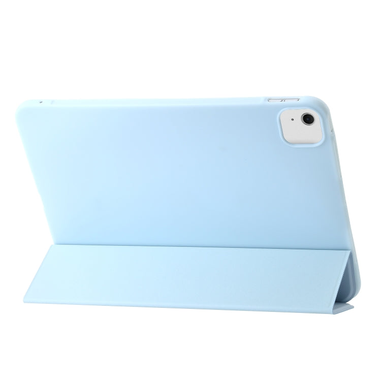 For iPad Air 13 2024 Three-fold Holder Flip Tablet Leather Case(Sky Blue) - iPad Air 13 2024 Cases by buy2fix | Online Shopping UK | buy2fix