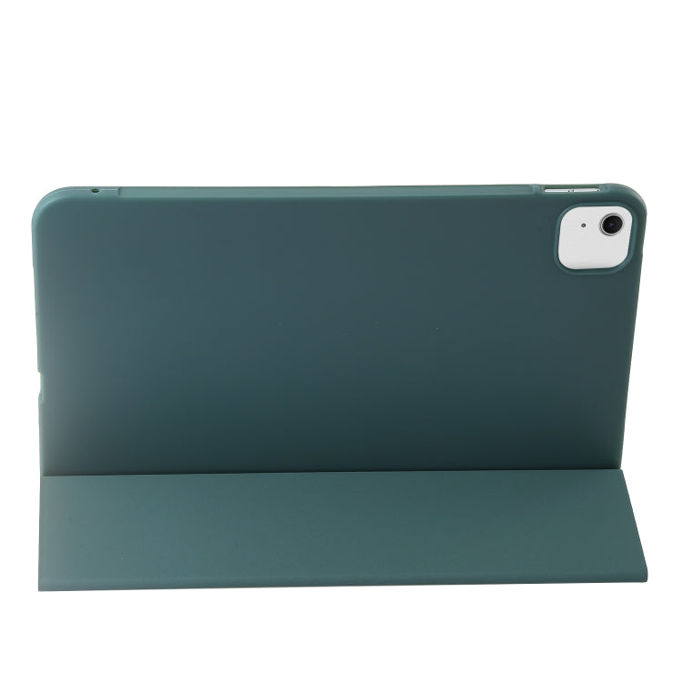 For iPad Air 11 2024 Three-fold Holder Flip Tablet Leather Case(Dark Green) - iPad Air 11 2024 Cases by buy2fix | Online Shopping UK | buy2fix