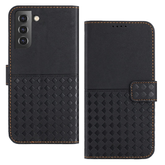 For Samsung Galaxy S21 5G Woven Embossed RFID Blocking Leather Phone Case(Black) - Galaxy S21 5G Cases by buy2fix | Online Shopping UK | buy2fix