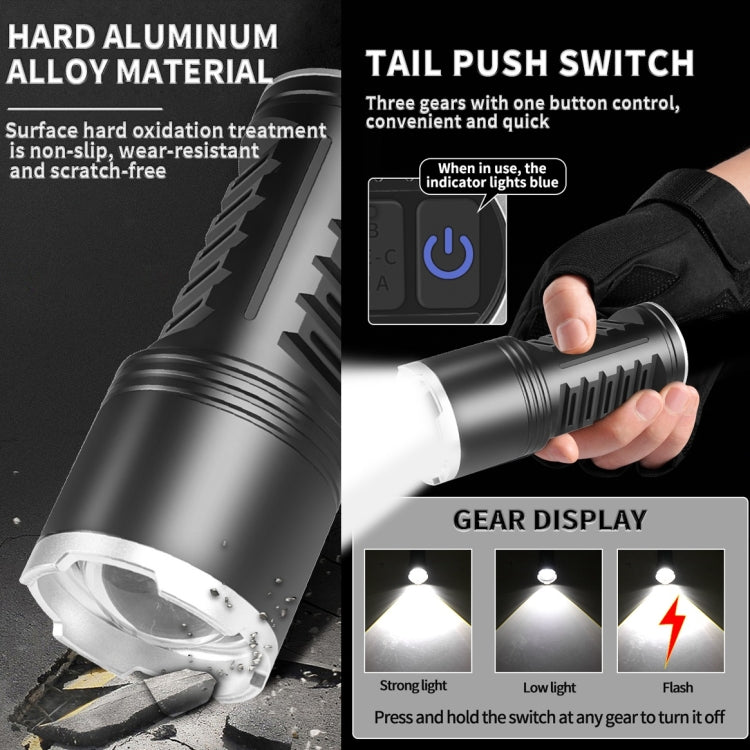 S2302 30W 1600LM High Power Telescopic Zoom Flashlight(Black) - LED Flashlight by buy2fix | Online Shopping UK | buy2fix