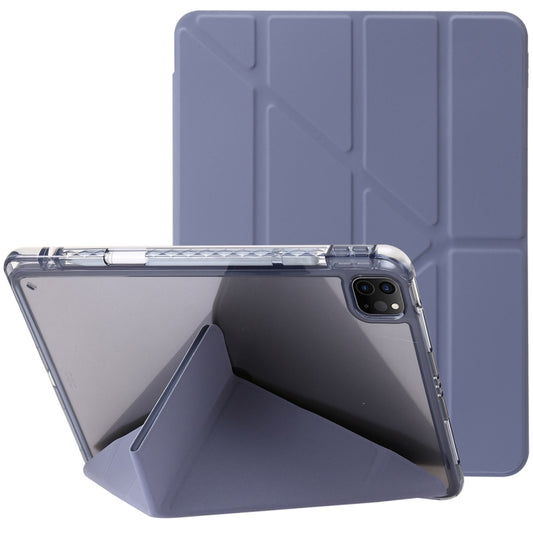 For iPad Pro 13 2024 Clear Acrylic Deformation Leather Tablet Case(Lavender Purple) - iPad Pro 13 2024 Cases by buy2fix | Online Shopping UK | buy2fix