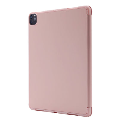 For iPad Air 11 2024 Skin Feel Tri-fold Leather Tablet Case with Pen Slot(Pink) - iPad Air 11 2024 Cases by buy2fix | Online Shopping UK | buy2fix