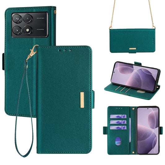 For Xiaomi Redmi K70 5G / K70 Pro 5G Crossbody Chain Leather Phone Case(Green) - K70 Pro Cases by buy2fix | Online Shopping UK | buy2fix