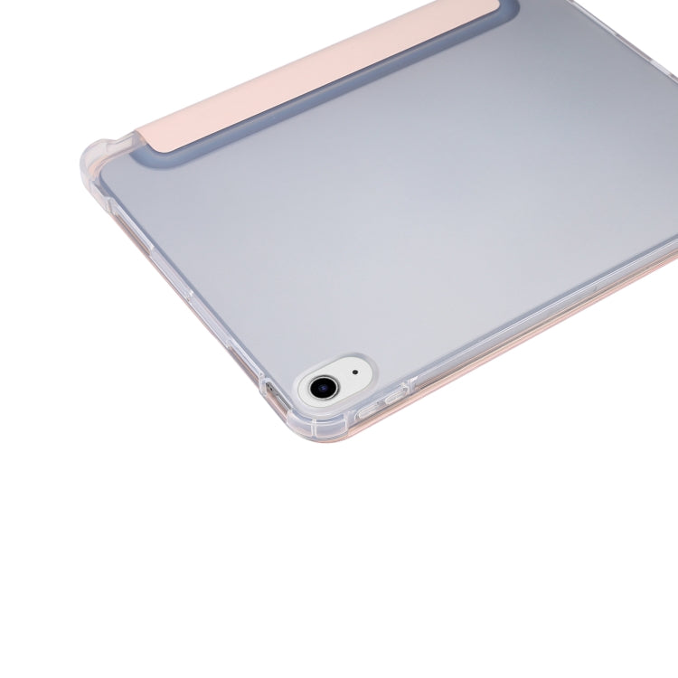 For iPad Air 11 2024 3-folding Electric Pressed Skin Texture Leather Tablet Case(Light Pink) - iPad Air 11 2024 Cases by buy2fix | Online Shopping UK | buy2fix