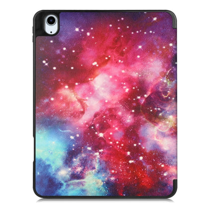 For iPad Air 11 2024 / 2025 Custer Painted 3-Fold Holder Smart Leather Tablet Case(Milky Way Nebula) - iPad Air 11 2025 / 2024 Cases by buy2fix | Online Shopping UK | buy2fix