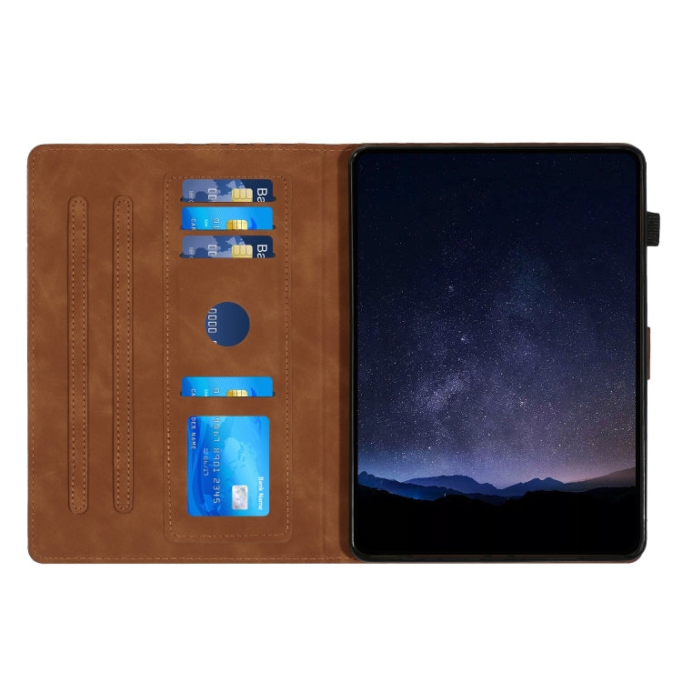 For Samsung Galaxy Tab A9 Building Blocks Embossed Leather Tablet Case(Brown) - Galaxy Tab A9 by buy2fix | Online Shopping UK | buy2fix