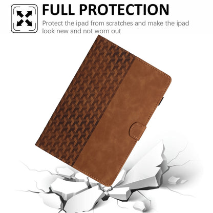 For Samsung Galaxy Tab A9 Building Blocks Embossed Leather Tablet Case(Brown) - Galaxy Tab A9 by buy2fix | Online Shopping UK | buy2fix