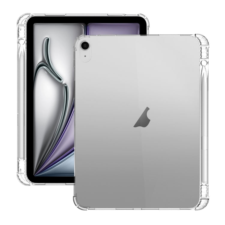 For iPad Air 11 2024 Highly Transparent TPU Full Thicken Corners Shockproof Protective Case with Pen Slot(Transparent) - iPad Air 11 2024 Cases by buy2fix | Online Shopping UK | buy2fix