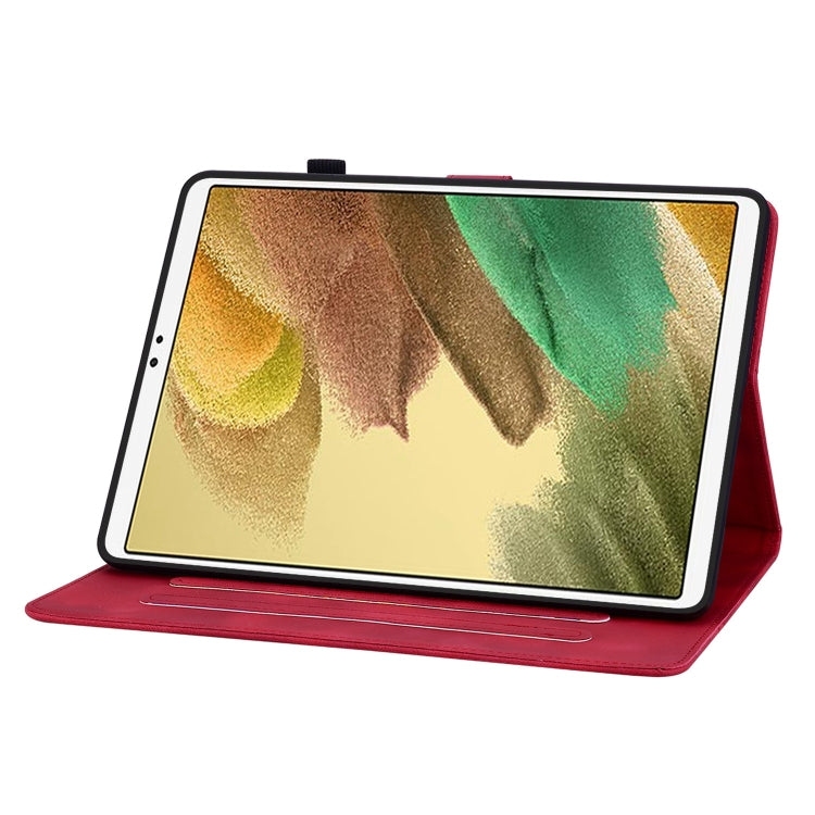 For Samsung Galaxy Tab A7 Lite 8.7 Lily Embossed Leather Tablet Case(Red) - Tab A7 Lite T220 / T225 by buy2fix | Online Shopping UK | buy2fix