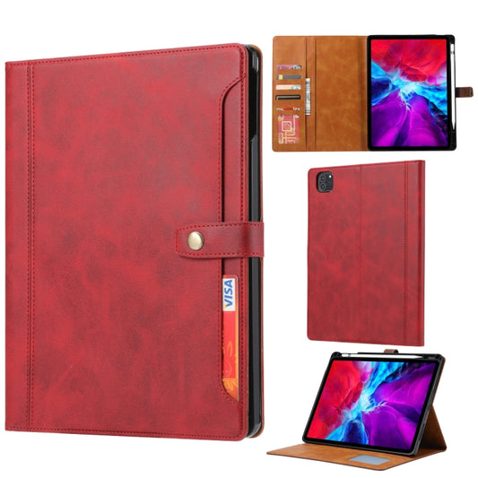 For iPad Pro 13 2024 Calf Texture Double Fold Clasp Horizontal Flip Leather Smart Tablet Case(Red) - iPad Pro 13 2024 Cases by buy2fix | Online Shopping UK | buy2fix