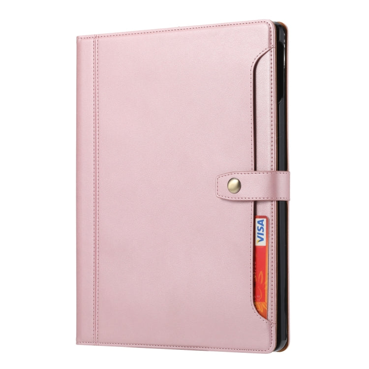 For iPad Pro 13 2024 Calf Texture Double Fold Clasp Horizontal Flip Leather Smart Tablet Case(Rose Gold) - iPad Pro 13 2024 Cases by buy2fix | Online Shopping UK | buy2fix