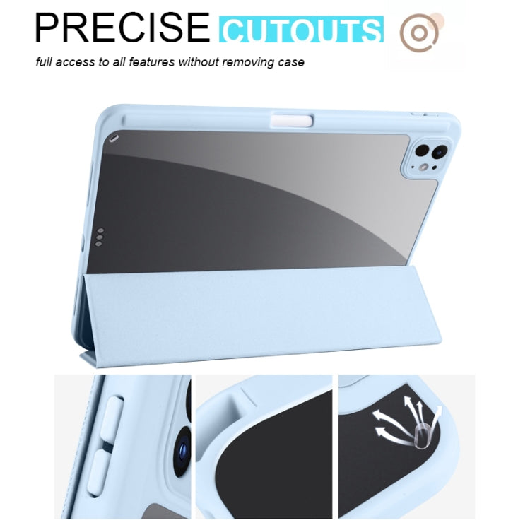 For iPad Pro 11 2024 Acrylic 3-folding Smart Leather Tablet Case(Sky Blue) - iPad Pro 11 2024 Cases by buy2fix | Online Shopping UK | buy2fix