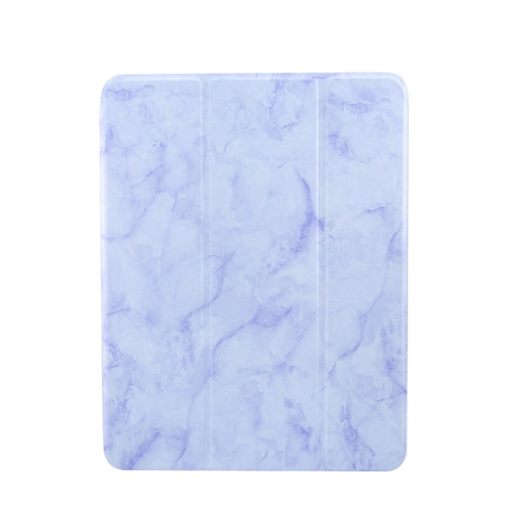 For iPad Air 11 2024 Three-fold Marble Texture Protective Tablet Case with Pen Slot(Purple) - iPad Air 11 2024 Cases by buy2fix | Online Shopping UK | buy2fix