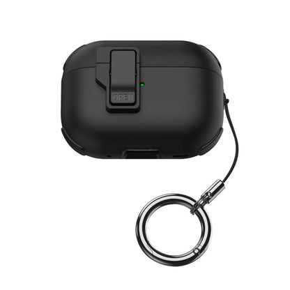 For AirPods Pro 2 Mechanical Switch Lock Bluetooth Earphone Protective Case(Black) - For AirPods Pro 2 by buy2fix | Online Shopping UK | buy2fix