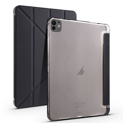 For iPad Pro 11 2024 Multi-folding TPU Leather Smart Tablet Case with Pen Slot(Black) - iPad Pro 11 2024 Cases by buy2fix | Online Shopping UK | buy2fix