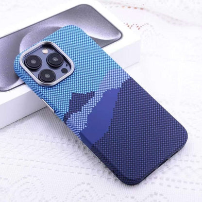 For iPhone 12 Pro Kevlar Carbon Fiber Texture MagSafe Magnetic Phone Case(Blue) - iPhone 12 / 12 Pro Cases by buy2fix | Online Shopping UK | buy2fix