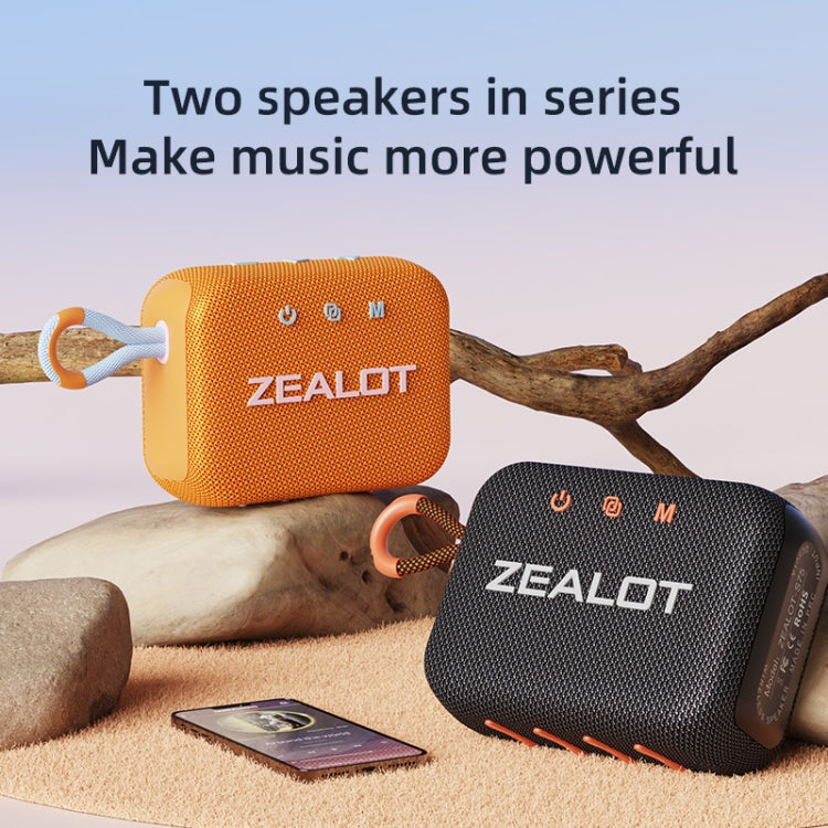 Zealot S75 Portable Outdoor IPX6 Waterproof Bluetooth Speaker(Orange) - Waterproof Speaker by ZEALOT | Online Shopping UK | buy2fix