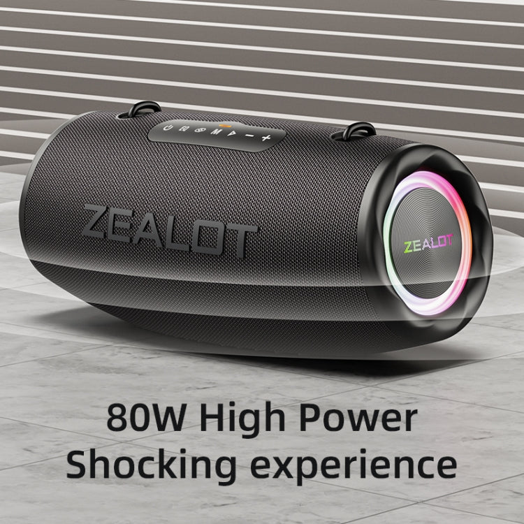 Zealot S87 80W Portable Outdoor Bluetooth Speaker with RGB Light(Blue) - Waterproof Speaker by ZEALOT | Online Shopping UK | buy2fix