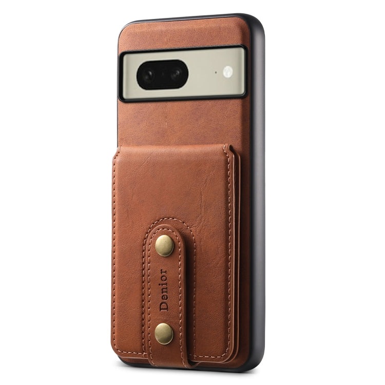 For Google Pixel 8 Denior D14 NK Retro Pattern MagSafe Magnetic Card Holder Leather Phone Case(Brown) - Google Cases by Denior | Online Shopping UK | buy2fix