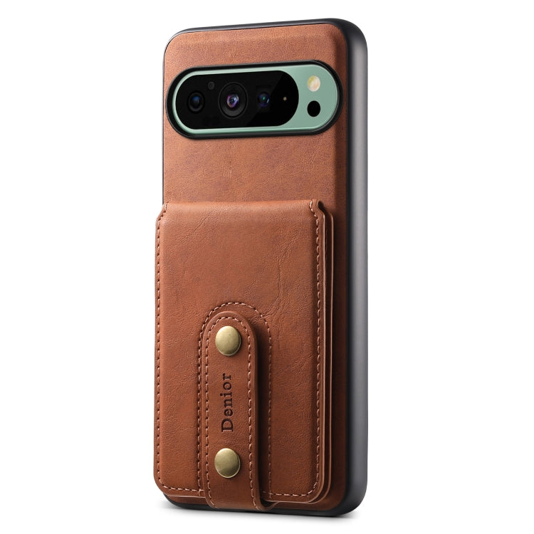 For Google Pixel 9 Denior D14 NK Retro Pattern MagSafe Magnetic Card Holder Leather Phone Case(Brown) - Google Cases by Denior | Online Shopping UK | buy2fix