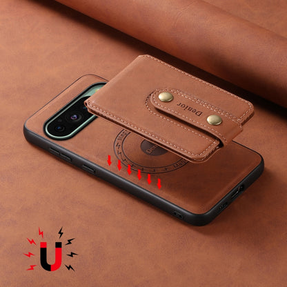 For Google Pixel 9 Denior D14 NK Retro Pattern MagSafe Magnetic Card Holder Leather Phone Case(Brown) - Google Cases by Denior | Online Shopping UK | buy2fix