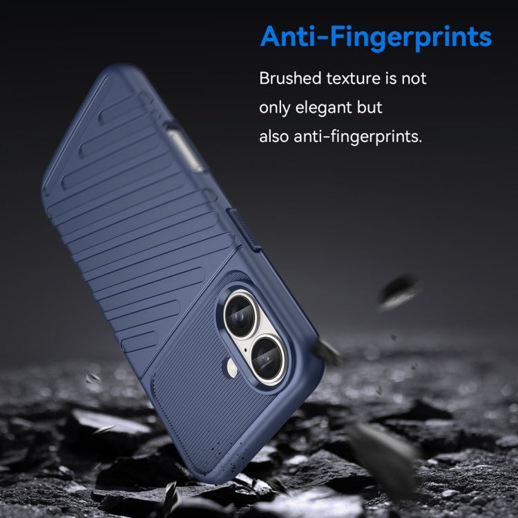 For iPhone 16 Thunderbolt Shockproof Soft TPU Phone Case(Blue) - iPhone 16 Cases by buy2fix | Online Shopping UK | buy2fix