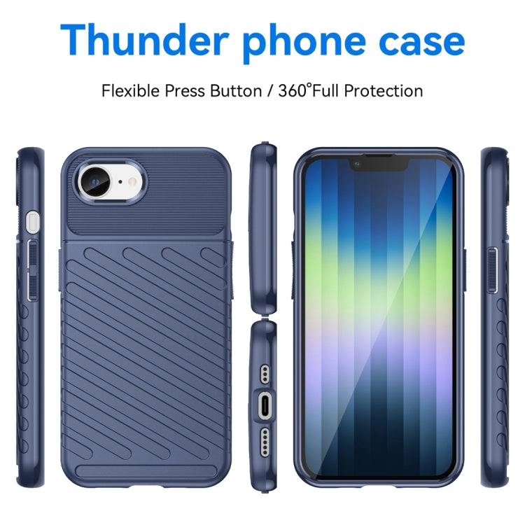 For iPhone SE 2024 Thunderbolt Shockproof Soft TPU Phone Case(Blue) - iPhone 16 Cases by buy2fix | Online Shopping UK | buy2fix