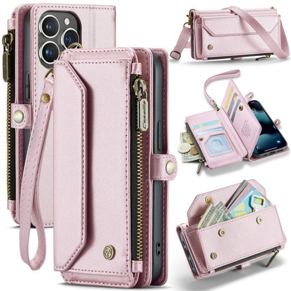 For iPhone 13 Pro Max CaseMe C36 Card Slots Zipper Wallet RFID Anti-theft Leather Phone Case(Pink) - iPhone 13 Pro Max Cases by CaseMe | Online Shopping UK | buy2fix