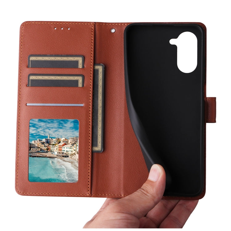 For Realme C33 Multifunctional Horizontal Flip Leather Phone Case with Three Card Slot(Brown) - Realme Cases by buy2fix | Online Shopping UK | buy2fix