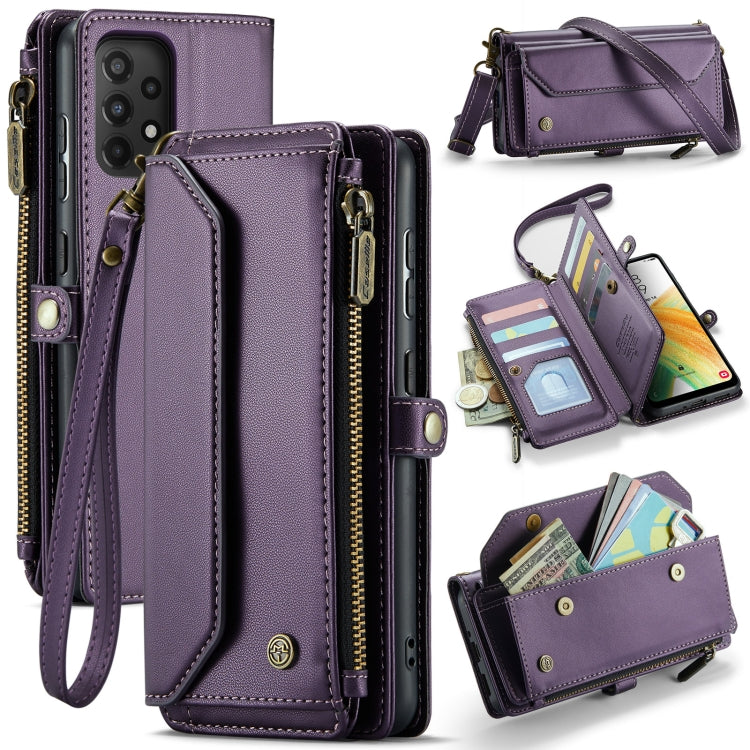 For Samsung Galaxy A33 5G CaseMe C36 Card Slots Zipper Wallet RFID Anti-theft Leather Phone Case(Purple) - Galaxy Phone Cases by CaseMe | Online Shopping UK | buy2fix