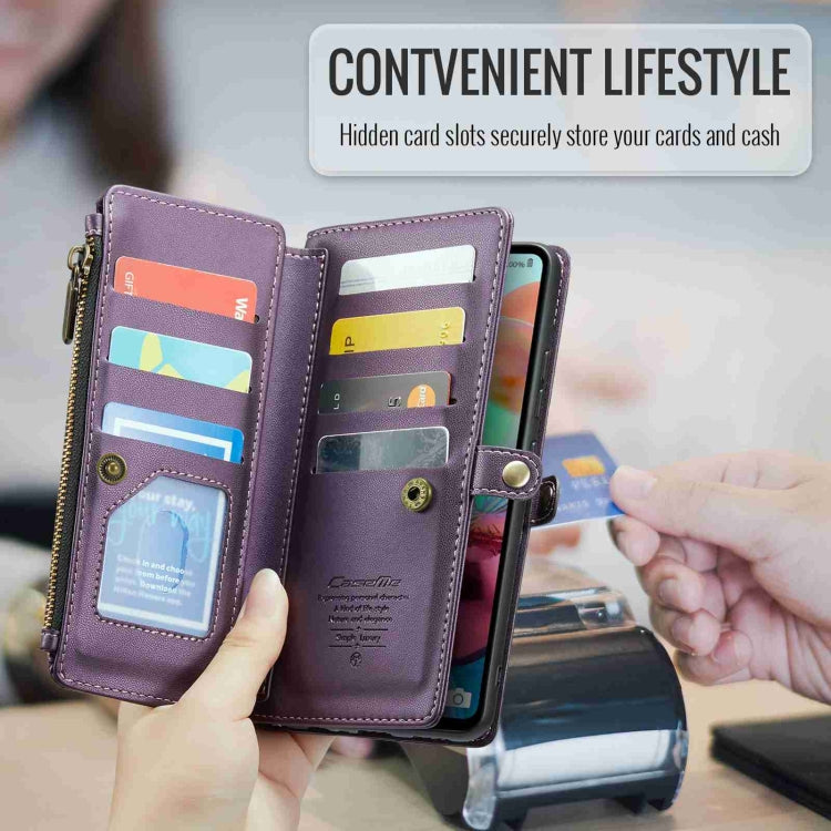 For Samsung Galaxy A71 4G CaseMe C36 Card Slots Zipper Wallet RFID Anti-theft Leather Phone Case(Purple) - Galaxy Phone Cases by CaseMe | Online Shopping UK | buy2fix