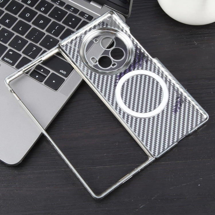 For vivo X Fold3 Pro 6D Plated Carbon Fiber Clear Magsafe PC Phone Case(Starlight Silver) - vivo Cases by buy2fix | Online Shopping UK | buy2fix