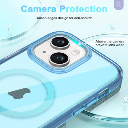 For iPhone 14 Plus Colorful MagSafe Magnetic PC + TPU Phone Case(Blue) - iPhone 14 Plus Cases by buy2fix | Online Shopping UK | buy2fix