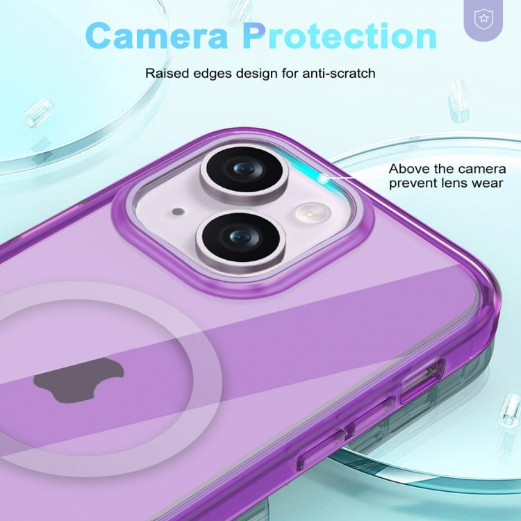 For iPhone 14 Colorful MagSafe Magnetic PC + TPU Phone Case(Dark Purple) - iPhone 14 Cases by buy2fix | Online Shopping UK | buy2fix